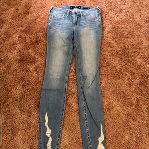 Hollister Blue Skinny Distressed Jeans